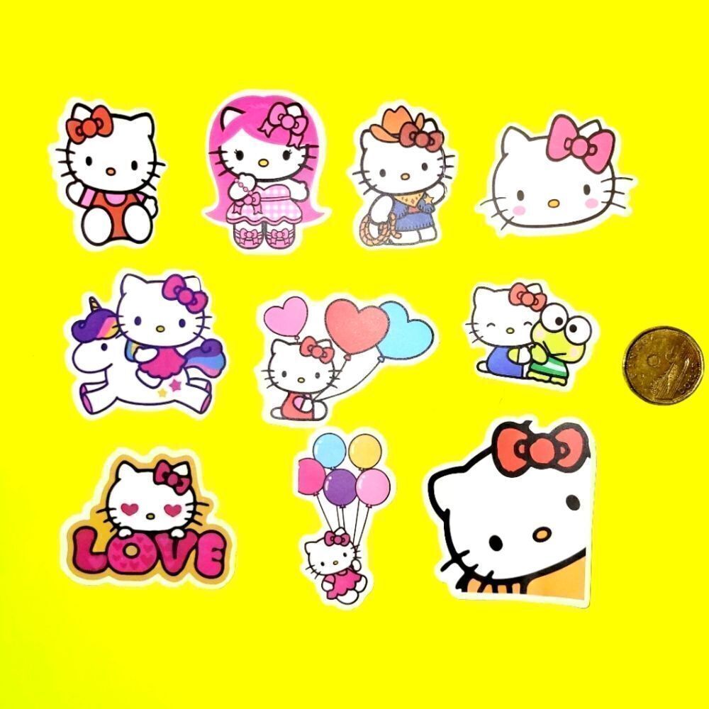 3/$20 Brand New 10x Sanrio Hello Kitty Waterproof Stickers v